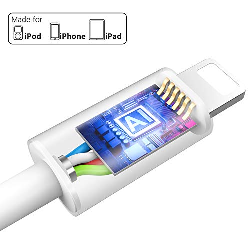 LUOATIP Cargador Phone, 4-Pack 2M Cable + Dos Enchufe USB 2.1A/5V Movil Adaptador Compatible con iPhone 11 XS XS MAX/XR/X 8/7/6/6S Plus 5S/SE/5C, Pad Air Mini Pro, Pod