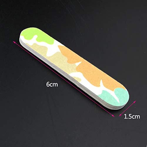 Lurrose 100 unids Mini limas de uñas de doble cara Emery Board Nail Buffers Dead Skin Remover herramientas de manicura (color mezclado)