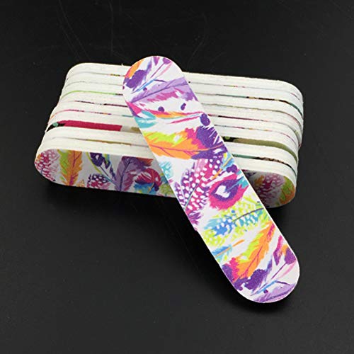 Lurrose 100 unids Mini limas de uñas de doble cara Emery Board Nail Buffers Dead Skin Remover herramientas de manicura (color mezclado)