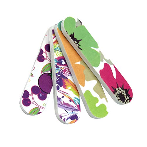 Lurrose 100 unids Mini limas de uñas de doble cara Emery Board Nail Buffers Dead Skin Remover herramientas de manicura (color mezclado)