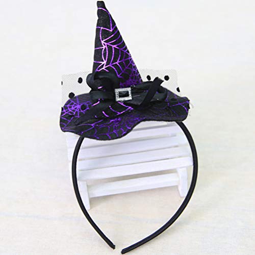 Lurrose 3 Unids Mini Sombrero Puntiagudo Venda de La Bruja Accesorios de Halloween Cosplay Party Props Decoración