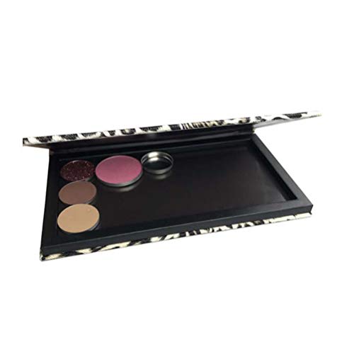 Lurrose Leopardo Impreso vacío paleta de maquillaje magnético para sombras de ojos resaltadores Blush Baked Powders Foundation