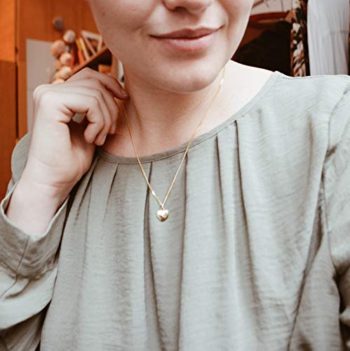 LUUK LIFESTYLE Collar de plata de ley 925 con colgante de corazón y cita Happiness, joya de mujer, tarjeta de regalo, amuleto, oro