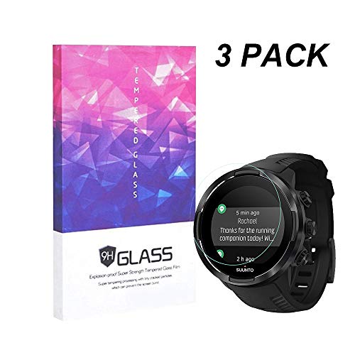 LUXACURY Suunto 9 Baro Protector de Pantalla Vidrio Templado Protector Foils para Suunto 9 Baro Smartwatch Dureza 9H Antihuellas Anti-Arañazos (3 Packs)