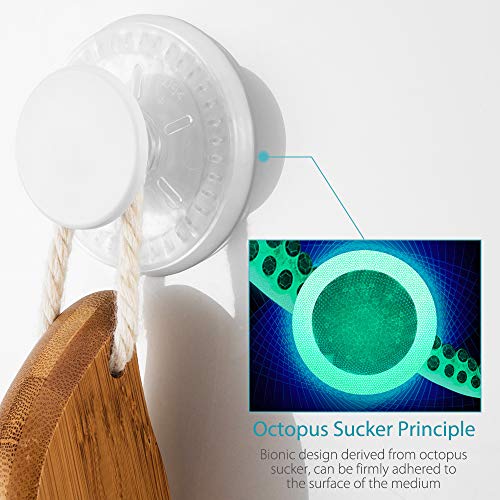 Luxear 4PCS Ganchos Ventosa Fuerte para Baño Sin Taladro Gancho Pared Colgador Ventosa para Toallas Impermeable Reutilizar Percha Ventosa con Gancho Toallero Perchero Pared de Cocina Baño, Blanco