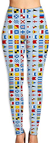 LVOE TTL Pantalones de Yoga para Mujer Banderas náuticas Fitness Power Flex Pantalones de Yoga Leggings