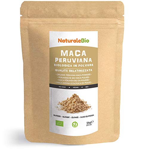 Maca Andina Ecológica en Polvo [ Gelatinizada ] 1 kg. Organic Maca Powder Gelatinized. 100% Peruana, Bio y Pura, viene de raíz de Maca Organica. NaturaleBio