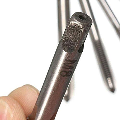 Macho de Roscar con Punta Espiral Machos de Roscar de Acero de Alta Velocidad Macho de Rosca Métrica Rosca Grifo Roscas Métricas Rosca de Mano Rosca Tapones Set 5pcs (M3, M4, M5, M6, M8)