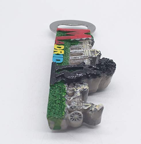Madrid España 3D Frigorífico Imán Abrebotellas Recuerdos de viajes Colección de regalos Hogar y cocina Decoración Etiqueta magnética Abrelatas de cerveza