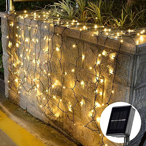 MagicLux Tech Luces Solar Exterior Tira Lamparas led de Decoración/Garden iluminación de 22 Metros, 200 Leds de decoración con de 8 Modos de Cambia Las Formas,Impermeable(luz cálida)