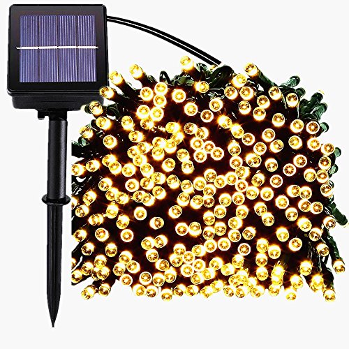 MagicLux Tech Luces Solar Exterior Tira Lamparas led de Decoración/Garden iluminación de 22 Metros, 200 Leds de decoración con de 8 Modos de Cambia Las Formas,Impermeable(luz cálida)
