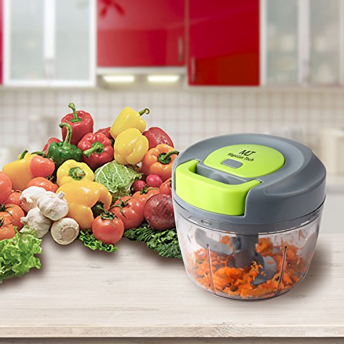 MagicLux Tech picadora Manual 3 Cuchillas,Mini picadora de Carne Cortador Cebolla Picador de Verduras para Picar Frutas, Frutos Secos, Hierbas,Cebolla, la Salsa, Ensalada(750ml)
