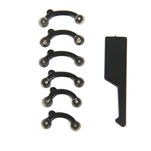 MagiDeal 6 Pares Corrector Levante Enderezamiento Puente de Nariz Belleza Negro 3D