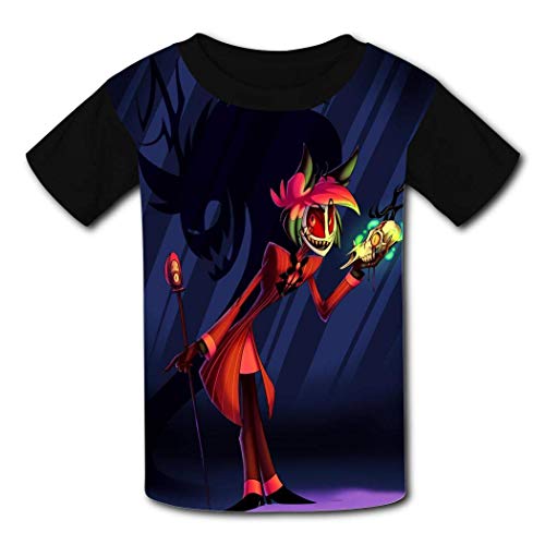 maichengxuan Camisetas de Manga Corta, T-Shirt Short Sleeve Kids tee Shirt Hazbin Hotel Running Tshirt for Girls&Boys