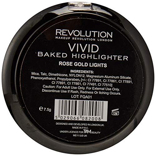 Makeup Revolution Vivid Baked Highlighter Rose Gold Lights Rozświetlacz do twarzy 7,5g