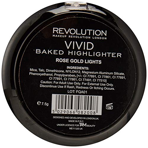 Makeup Revolution Vivid Baked Highlighter Rose Gold Lights Rozświetlacz do twarzy 7,5g