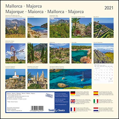 Mallorca Majorca 2021 - Broschürenkalender - Wandkalender - mit herausnehmbarem Poster