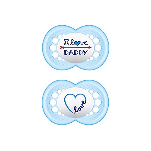 MAM Chupete Original S163 - Chupete con Tetina de Silicona SkinSoftTM ultrasuave, para bebé de 6+ meses, Azul (2 unidades) con caja auto Esterilizadora, Versión Española