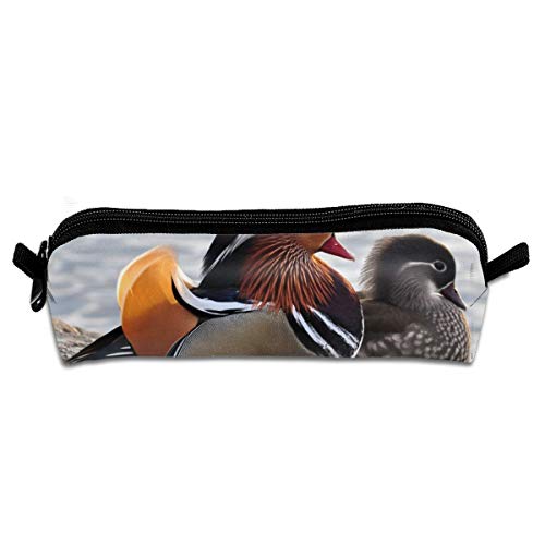 Mandarin Duck - Estuche para lápices con cremallera, tamaño pequeño, para cosméticos, maquillaje, monedero, para niños, adolescentes y otros suministros escolares