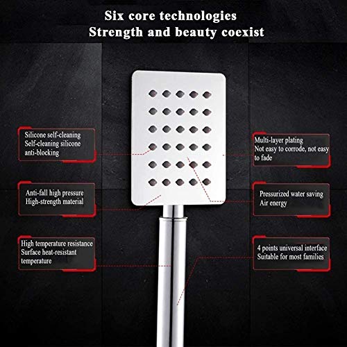 Mango de Ducha JACAR Metalico con Baño de Acero Inoxidable 1 posicion de Efecto Lluvia para un Gran Relax. Universal con todos los Grifos