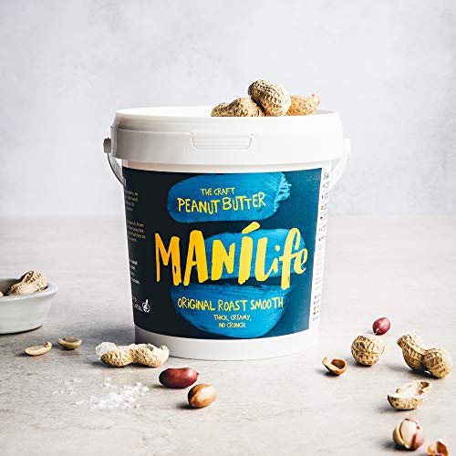 ManiLife Mantequilla de Cacahuete - Peanut Butter - Natural, de Origen único, sin Aditivos, sin Azúcar Añadida, sin Aceite de Palma - Cremoso Tostado Original - (1 x 1kg)