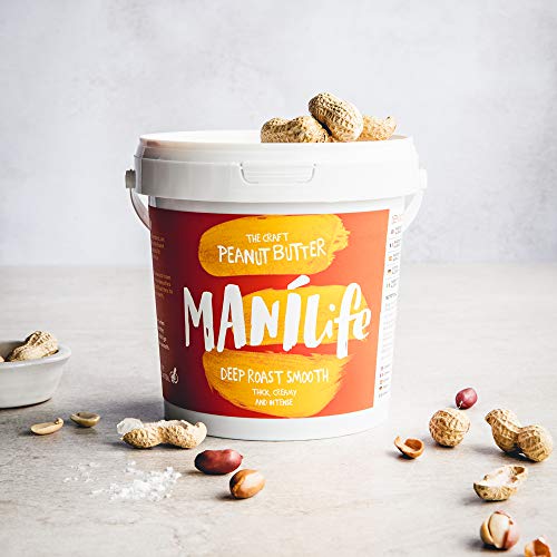 ManiLife Mantequilla de Cacahuete - Peanut Butter - Natural, de Origen único, sin Aditivos, sin Azúcar Añadida, sin Aceite de Palma - Cremoso Tostado Profundo - (1 x 1kg)