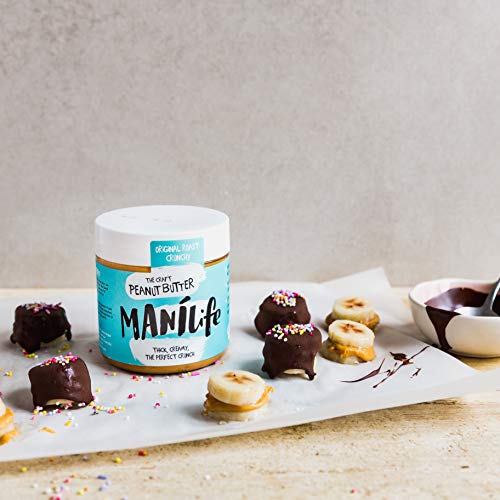 ManiLife Mantequilla de Cacahuete - Peanut Butter - Natural, de Origen único, sin Aditivos, sin Azúcar Añadida, sin Aceite de Palma - Crujiente Tostado Original - (1 x 1kg)