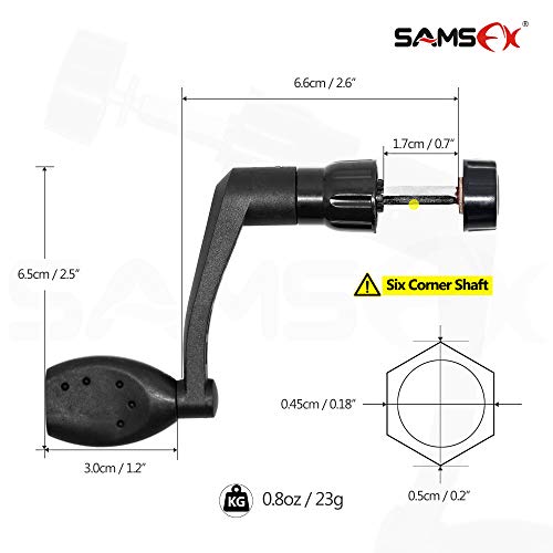 Manivelas de carrete para caña de pesca, de Sam's Fishing, color negro, antideslizante, 2 unidades