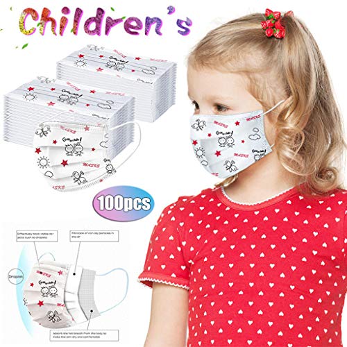 MaNMaNing Niños Protección 3 Capas Transpirables con Elástico para Los Oídos Pack 50/100 unidades 20200702-MaNMaN-A050/100 (100, Z721-2)
