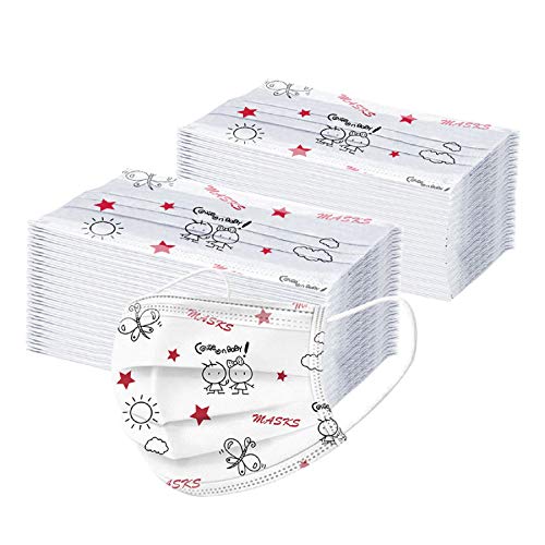 MaNMaNing Niños Protección 3 Capas Transpirables con Elástico para Los Oídos Pack 50/100 unidades 20200702-MaNMaN-A050/100 (100, Z721-2)