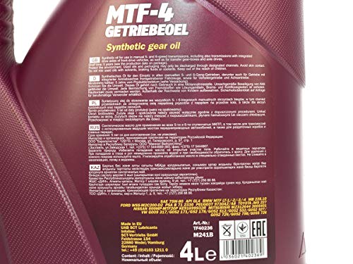 MANNOL MTF de 4 getriebeoel 75 W de 80 API GL de 4, 4 L