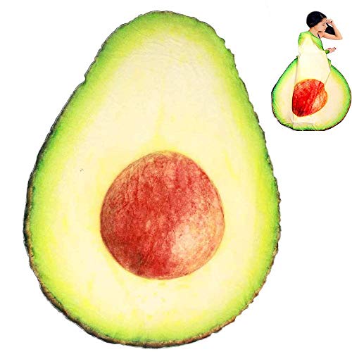Manta de Aguacate, Linda Comida de Fruta. Aguacate Gigante. Manta Irregular Portátil y Suave para Cama y Sofá, Toalla de Franela para Adultos y Niños-200cm