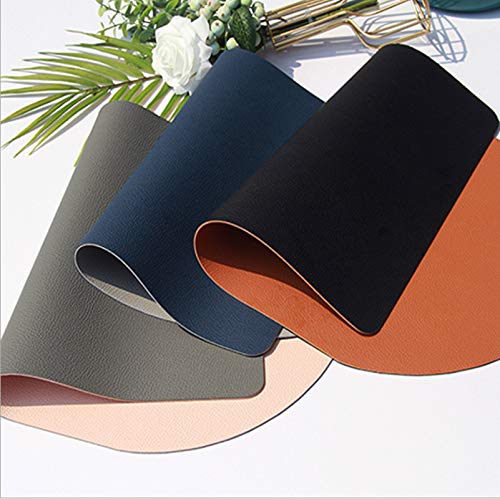 Manteles Individuales Redondos De Piel Sintética Tapetes Antideslizantes Para Mesa Con Aislamiento Térmico Juego De 2 Tapetes Y Posavasos Lavables Tapetes De Café Para Mesas De Comedor 17.3 "x 11.8"