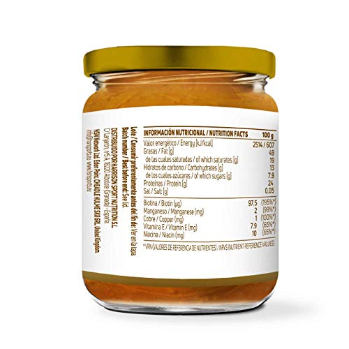 Mantequilla de Cacahuete con Coco y Miel de HSN Foods | 100% Natural | Peanut Butter | Apto Vegetariano - Sin grasa de palma - Sin grasa trans - Sin azúcar ni sal añadidos - 250g