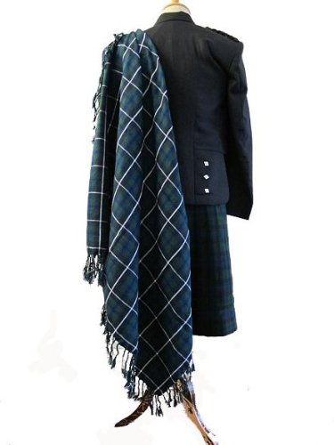 Mantón con broche para kilt de gaitero escocés/irlandés - Tartán - Douglas