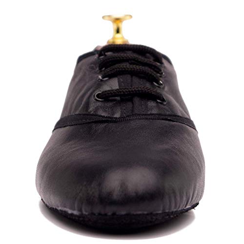 Manuel Reina - Zapatos de Baile Latino Hombre Jazz Black - Bailar Bachata y Salsa - Zapatos de Jazz (46 EU)