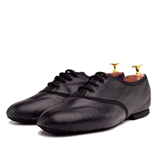 Manuel Reina - Zapatos de Baile Latino Hombre Jazz Black - Bailar Bachata y Salsa - Zapatos de Jazz (46 EU)