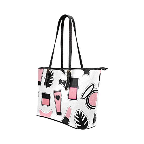 Maquillaje las niñas Hermosa cuero grande Portátil Mango superior Bolsas mano Bolsos causales Bolsos con cremallera Hombro Compras Monedero Organizador equipaje para mujeres Lady Lady