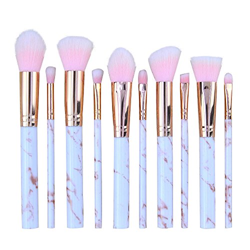 Marble 10 Estampado Cepillo De Maquillaje/Set 10 Maquillaje Conjuntos Pincel Herramienta De Maquillaje Pink Opp