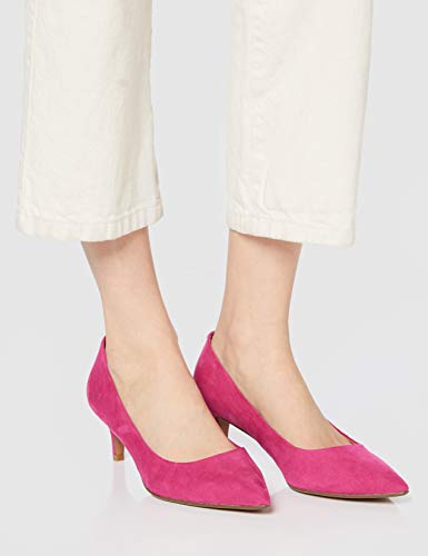 Marca Amazon - find. CONNIE-S2C1-Court Zapatos de tacón con Punta Cerrada, Pink (Hot Pink), 41 EU