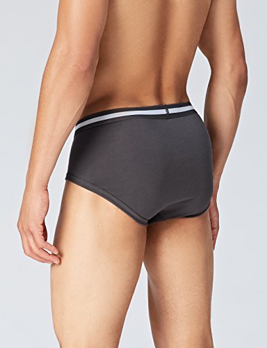 Marca Amazon - find. Slip para Hombre Y-Front, Pack de 5, Negro (Charcoal X3, White X2), XL, Label: XL