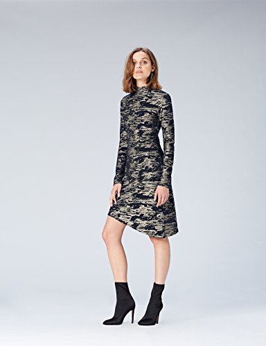 Marca Amazon - find. Vestido Camuflaje para Mujer, Multicolor (Multi), 36, Label: XS