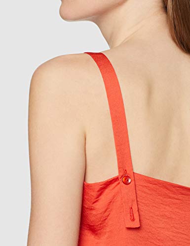 Marca Amazon - find. Vestido Midi de Satén Mujer, Rojo (VALIANT POPPY), 44, Label: XL