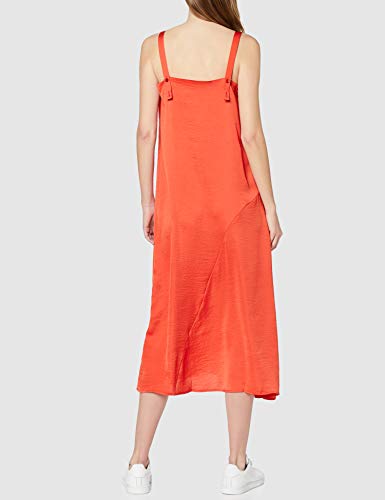 Marca Amazon - find. Vestido Midi de Satén Mujer, Rojo (VALIANT POPPY), 44, Label: XL
