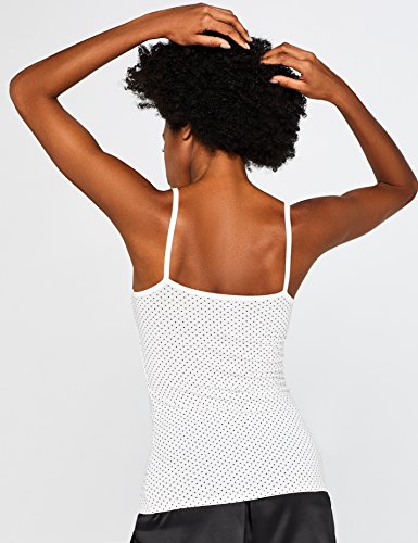 Marca Amazon - IRIS & LILLY Camiseta de Tirantes Body Natural para Mujer, Pack de 2, Multicolor (Print Dots/White), XXL, Label: XXL