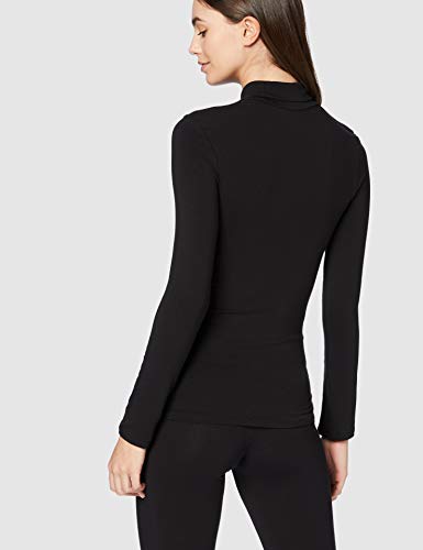 Marca Amazon - Iris & Lilly Camiseta térmica Mujer, Negro (Black), L, Label: L