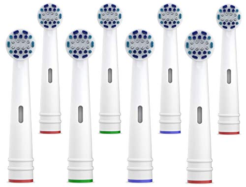 Marca Amazon -Solimo Cabezales de cepillo de dientes Clean Plus, 2 packs de 4 cabezales
