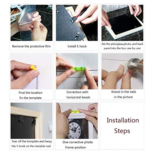 Marco de fotos de madera maciza, combinación de madera maciza para sala de estar, marco de fotos creativo, decoración de pared, 11 unidades (color: A) fangkai77 (color: A)