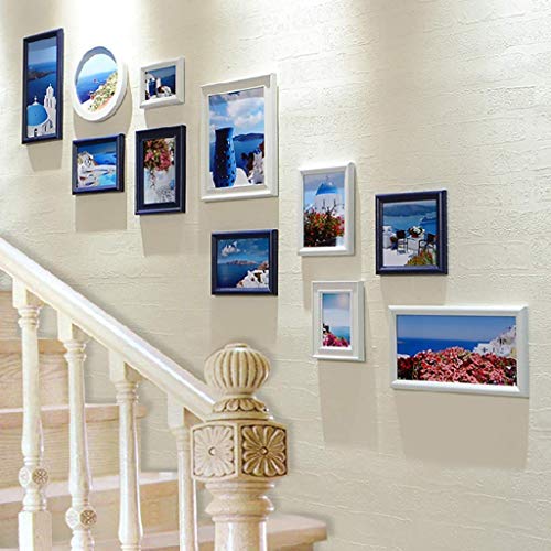 Marco de fotos de madera maciza, combinación de madera maciza para sala de estar, marco de fotos creativo, decoración de pared, 11 unidades (color: A) fangkai77 (color: A)
