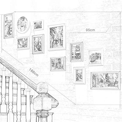 Marco de fotos de madera maciza, combinación de madera maciza para sala de estar, marco de fotos creativo, decoración de pared, 11 unidades (color: A) fangkai77 (color: A)